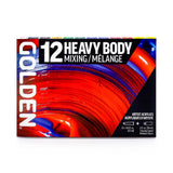 Golden Heavy Body Mixing Acrylic Paint Set, 12x22 ml + Glazing Liquid