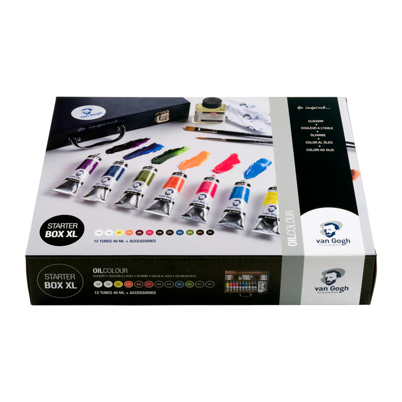 Van Gogh Oil Paint Starter Box XL, 12 x 40 ml + accessories