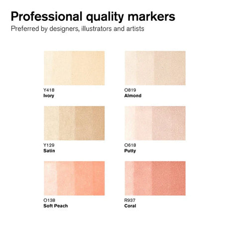Winsor & Newton Promarker Graphic Marker Skin Tones 1 Set, 6 pcs.