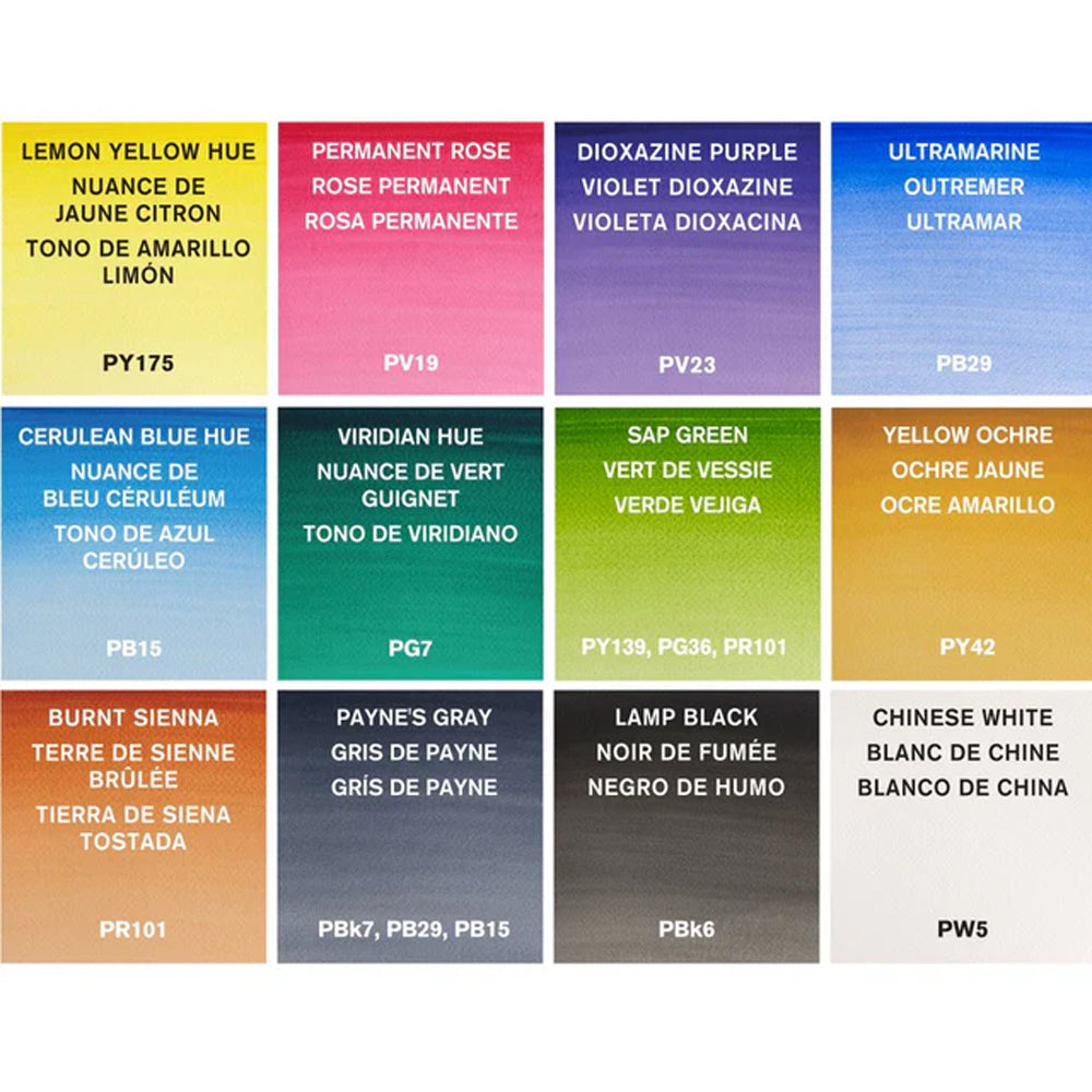 Winsor & Newton Cotman Watercolour Water Brush Pocket Set, 12 Half-Pans