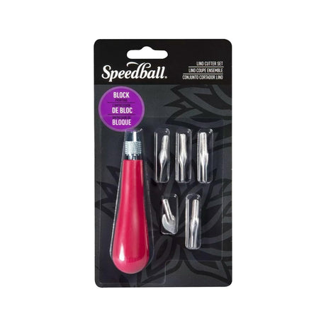 Speedball Lino Cutter Carded Set, 1 Handle + 5 Cutters
