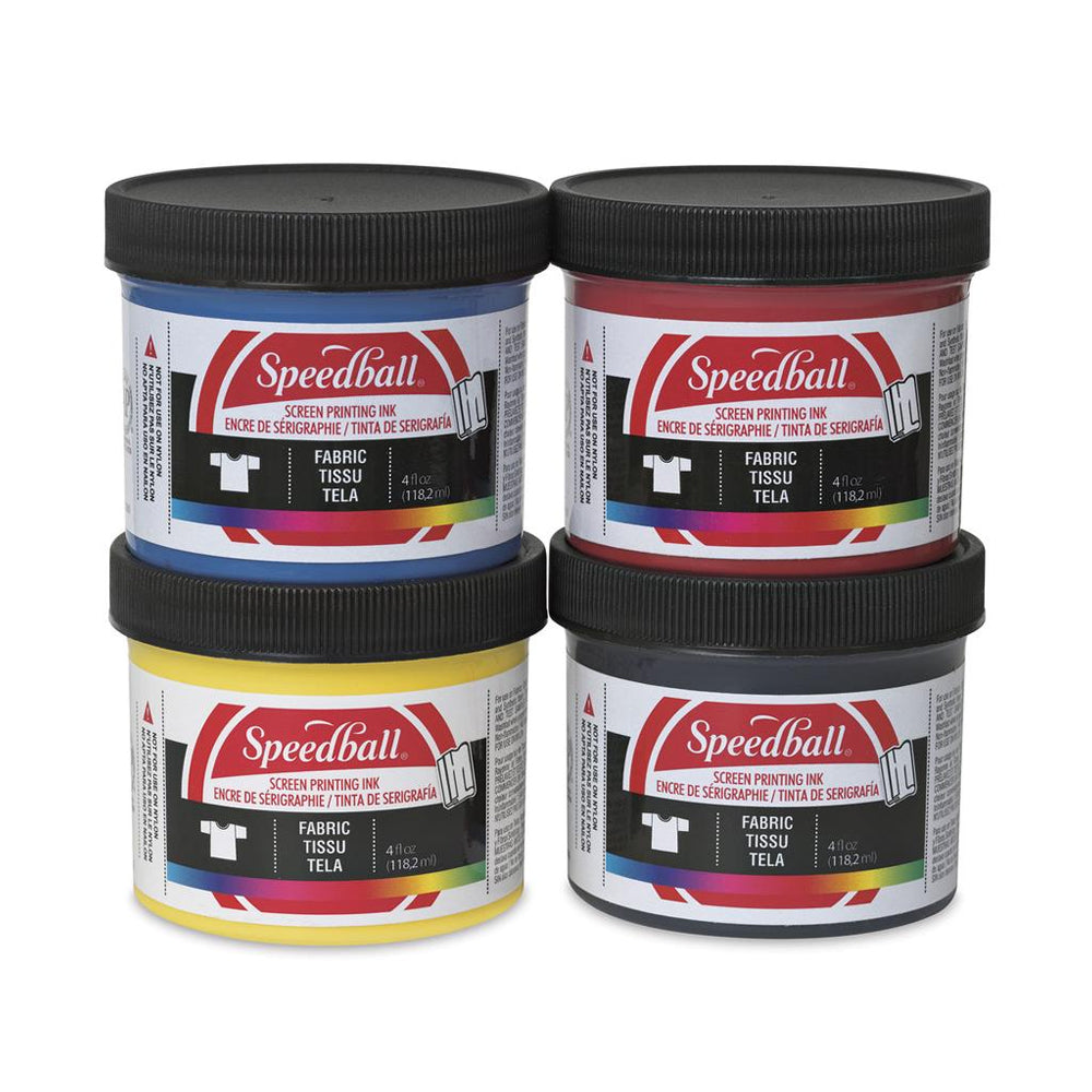 Speedball Basic Fabric Screen Printing Ink Set, 4x118 ml
