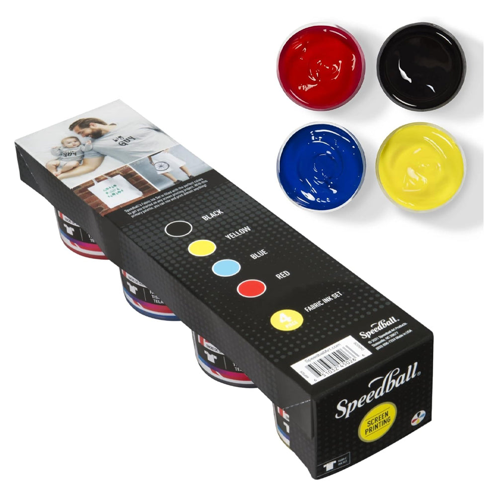 Speedball Fabric Screen Printing Ink Starter Set, 4x118 ml