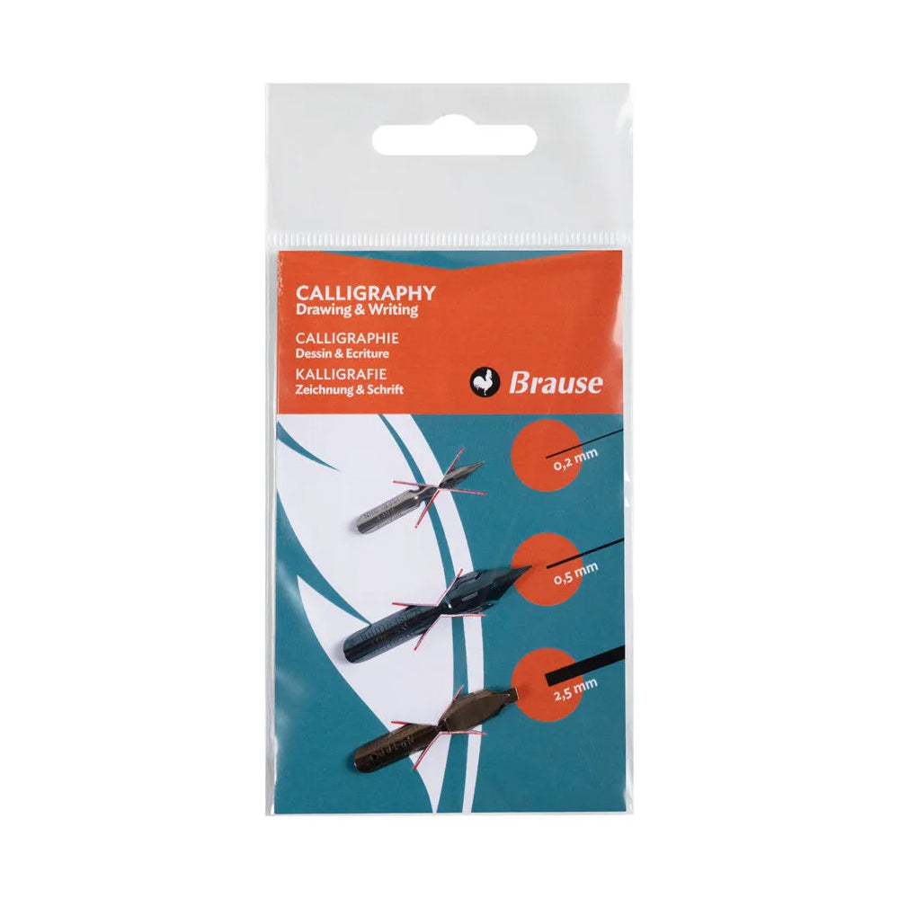 Brause Mixed Nibs for Nib Holders, 3 pcs.
