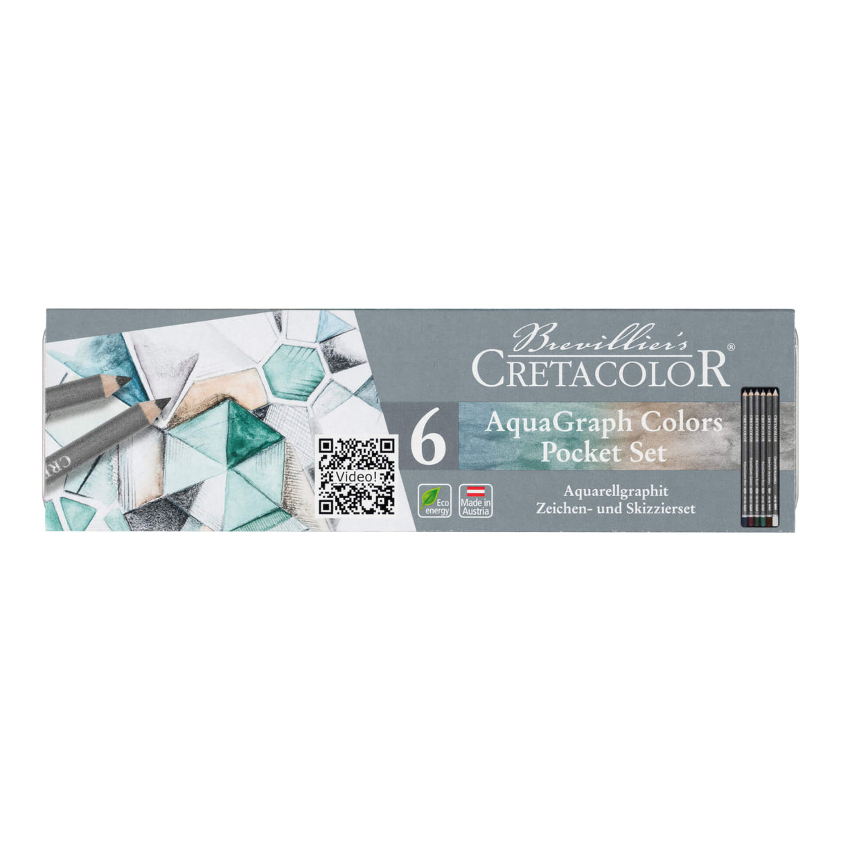 Cretacolor AquaGraph Colored Pencils Pocket Set, 6 pcs.