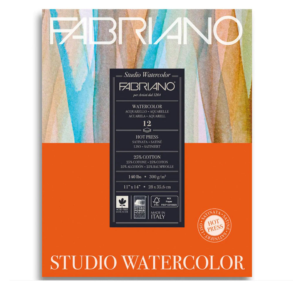 Fabriano Studio Hot Pressed Watercolour Paper, 300 gsm