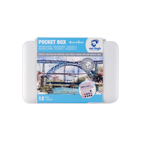 Van Gogh Watercolour Pocket Box, Half-Pan Set, 12 colours