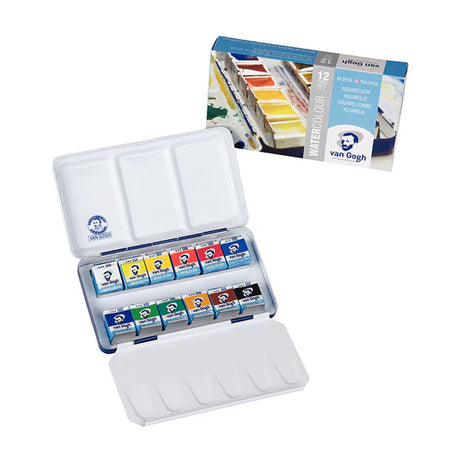Van Gogh Watercolour Metal Case Half-Pan Set, 12 colours