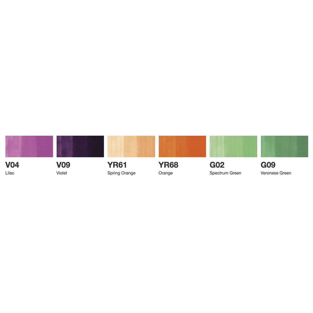 Copic Sketch Set Secondary Tones, 6 pcs.