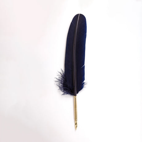Jacques Herbin Goose Quill with Steel Nib and Ferrule, Navy