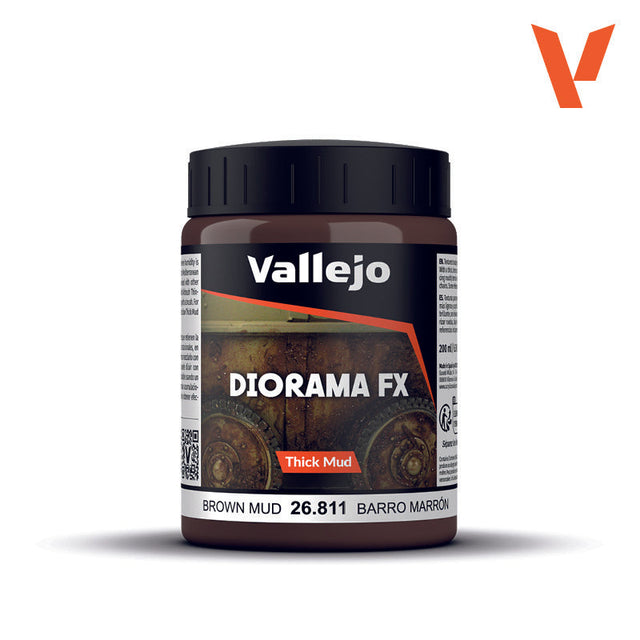 Vallejo Diorama FX - Brown Mud Texture, 200 ml