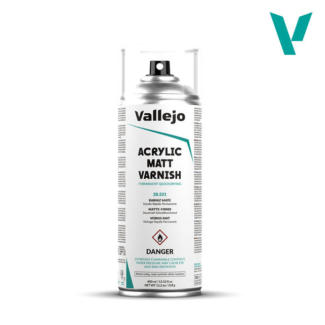 Vallejo Acrylic Matt Spray Varnish, 400 ml