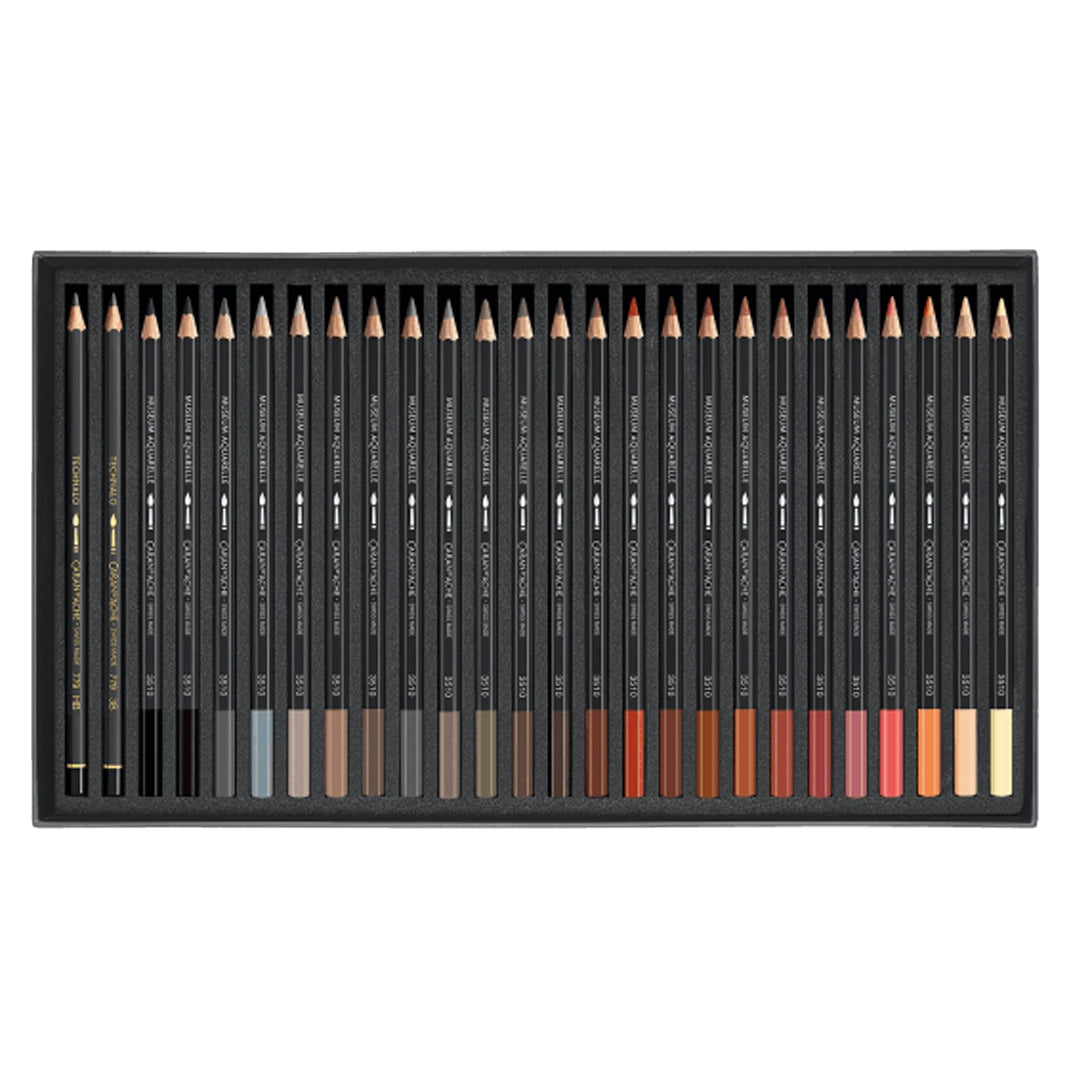 Caran d'Ache MUSEUM Aquarelle Colored Pencils Set of 76+2