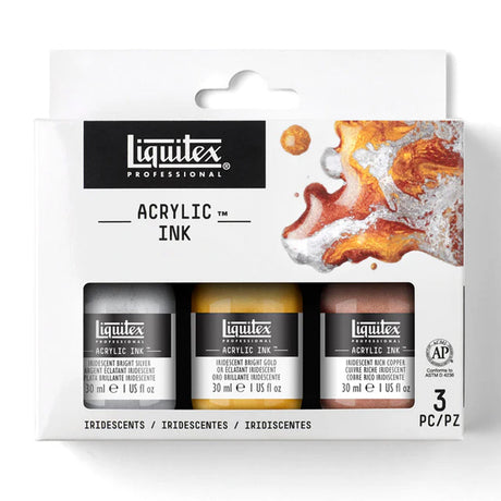 Liquitex Professional Acrylic Ink Iridescents Set, 3x30 ml