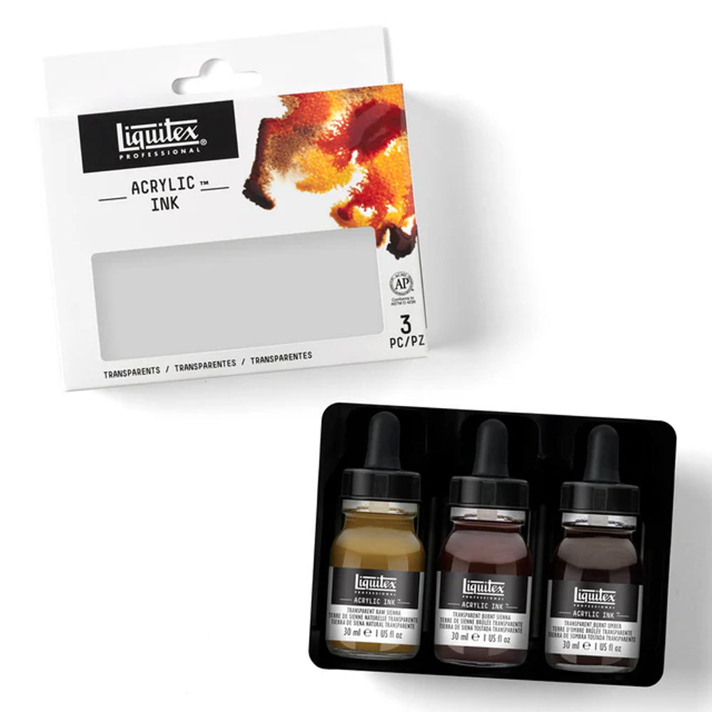 Liquitex Professional Acrylic Ink Transparents Set, 3x30 ml