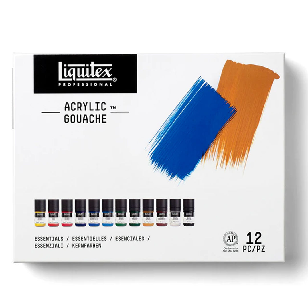 Liquitex Acrylic Gouache Essentials Set, 12x22 ml