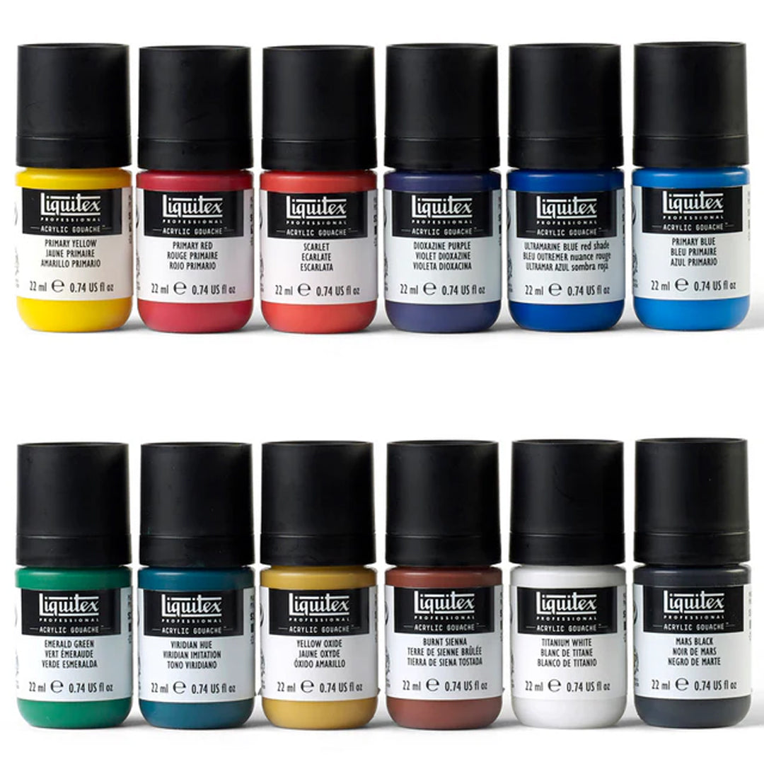 Liquitex Acrylic Gouache Essentials Set, 12x22 ml