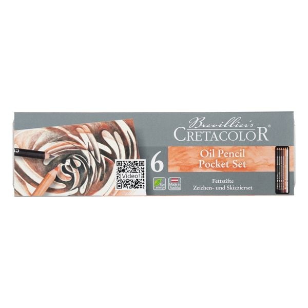 Cretacolor Oil Drawing Pencils Set, 6 pcs.