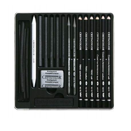 Cretacolor Black Box Drawing Set, 20 Pieces