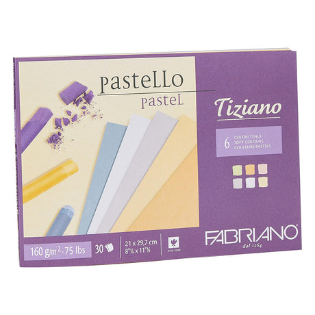 Fabriano Tiziano Pastel Paper Pad, 6 colours, 30 sheets, A4 format