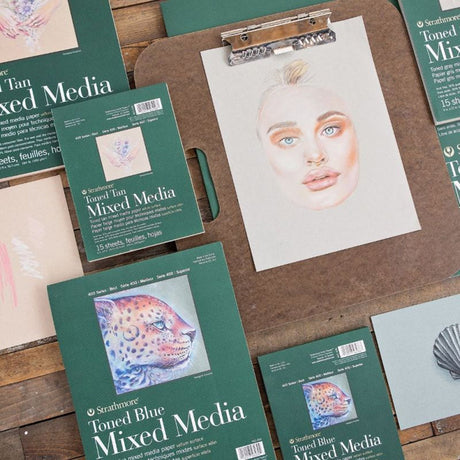 Strathmore Mixed Media 400 Series Toned Gray Paper Pad, 300 gsm, 15 sheets