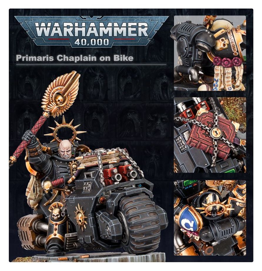 Warhammer 40,000  Space Marines: Chaplain on Bike Miniature Set
