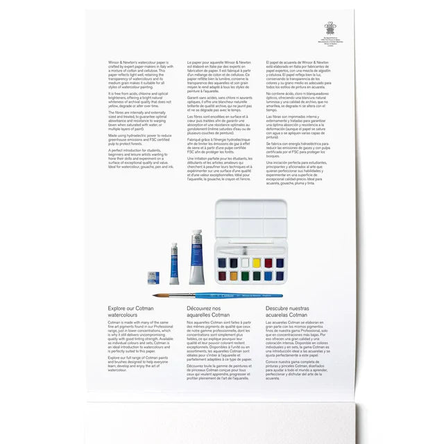 Winsor & Newton Watercolour Paper Pad, 12 sheets, 300 gsm