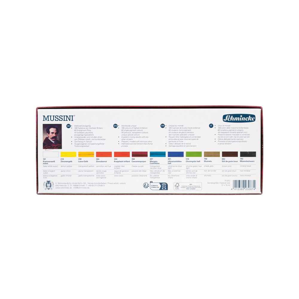Schmincke Mussini Oil Paint Set, 12x15 mlSchmincke Mussini Oil Paint Set, 12x15 ml