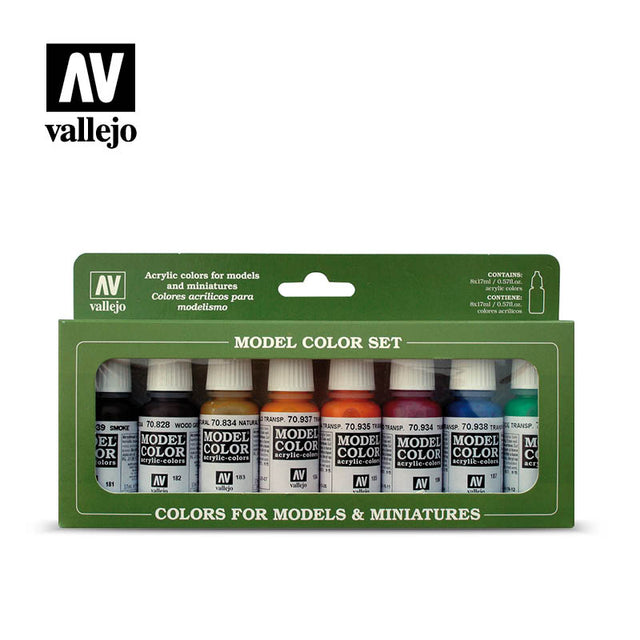 Vallejo Model Color Transparent Acrylic Paint Set, 8x17 ml