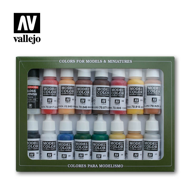 Vallejo Model Color American Revolution Acrylic Paint Set, 16x17 ml