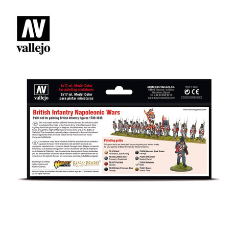 Vallejo British Infantry Napoleonic Wars Paint Set, 8x17 ml