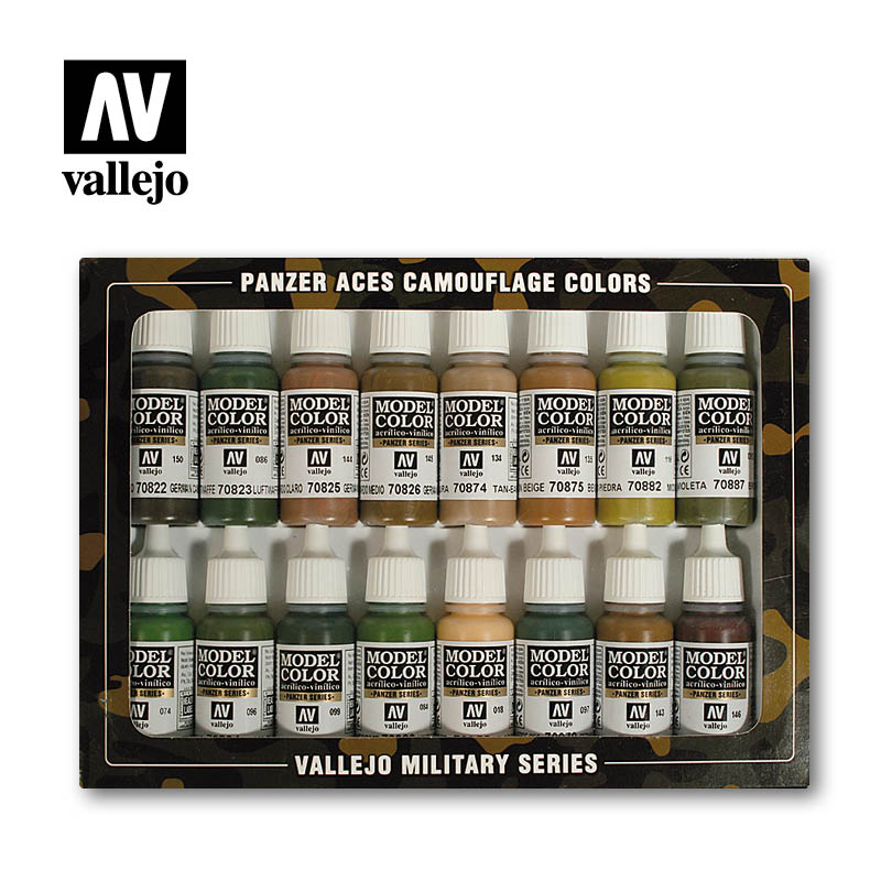 Vallejo Model Color Camouflage Acrylic Paint Set, 16x17 ml