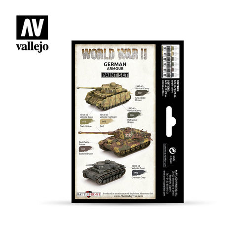 Vallejo Model Color WWII German Armour Paint Set, 6x17 ml