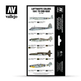 Vallejo Luftwaffe Colors 1941 to End-War Paint Set, 8x17 ml