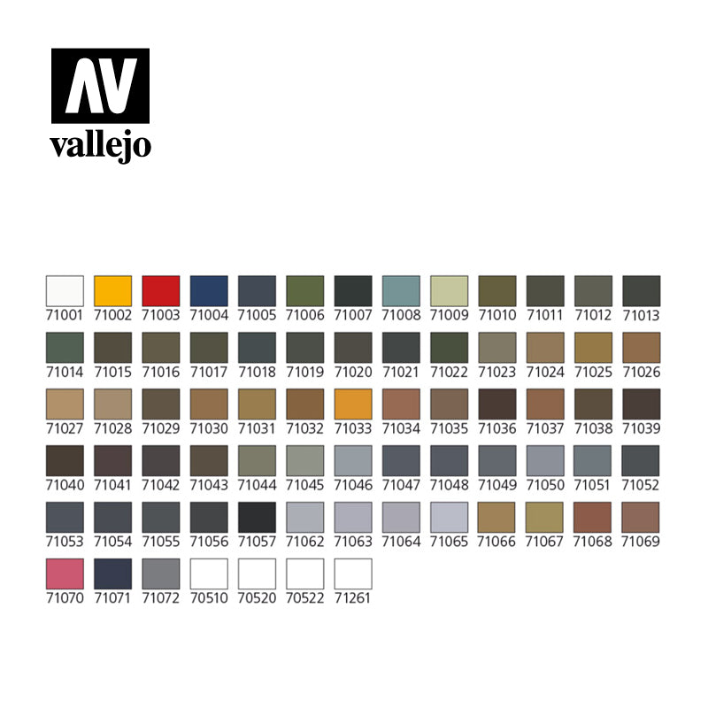 Vallejo Basic Model Air Acrylic Paint Set, 76x17 ml