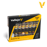 Vallejo Railway Colors (Europe) Model Air Acrylic Paint Set, 16x17 ml