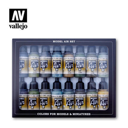 Vallejo RLM Colors Model Air Acrylic Paint Set, 16x17 ml