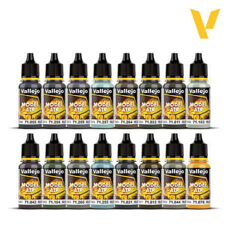 Vallejo RLM Colors Model Air Acrylic Paint Set, 16x17 ml