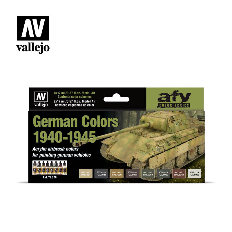 Vallejo German Colors 1940-1945 Paint Set, 8x17 ml