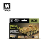 Vallejo MERDC Desert Colors Model Air Acrylic Paint Set, 6x17 ml