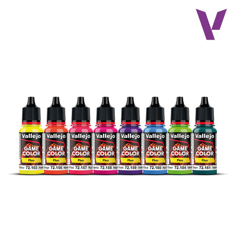 Vallejo Game Color Fluorescent Color Set, 8x18 ml