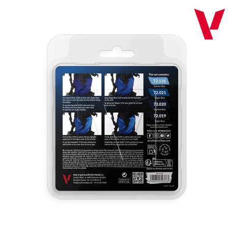 Vallejo Game Color Blue Color Acrylic Paint Set, 4x18 ml