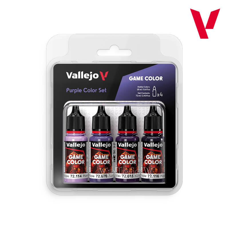 Vallejo Game Color Purple Color Acrylic Paint Set, 4x18 ml