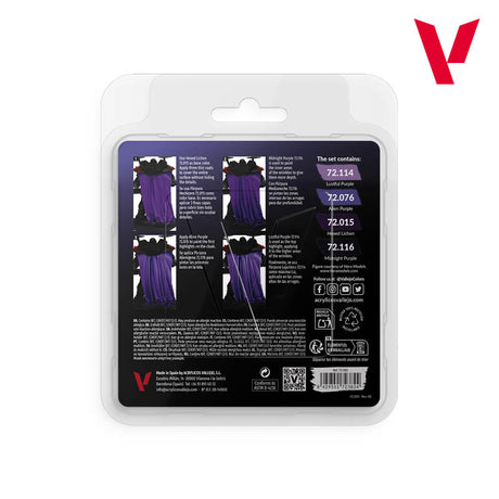 Vallejo Game Color Purple Color Acrylic Paint Set, 4x18 ml