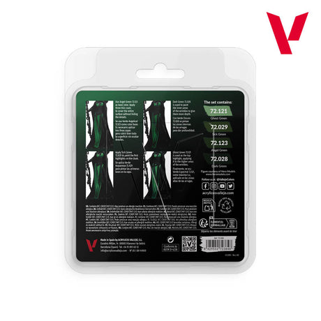 Vallejo Game Color Green Color Acrylic Paint Set, 4x18 ml