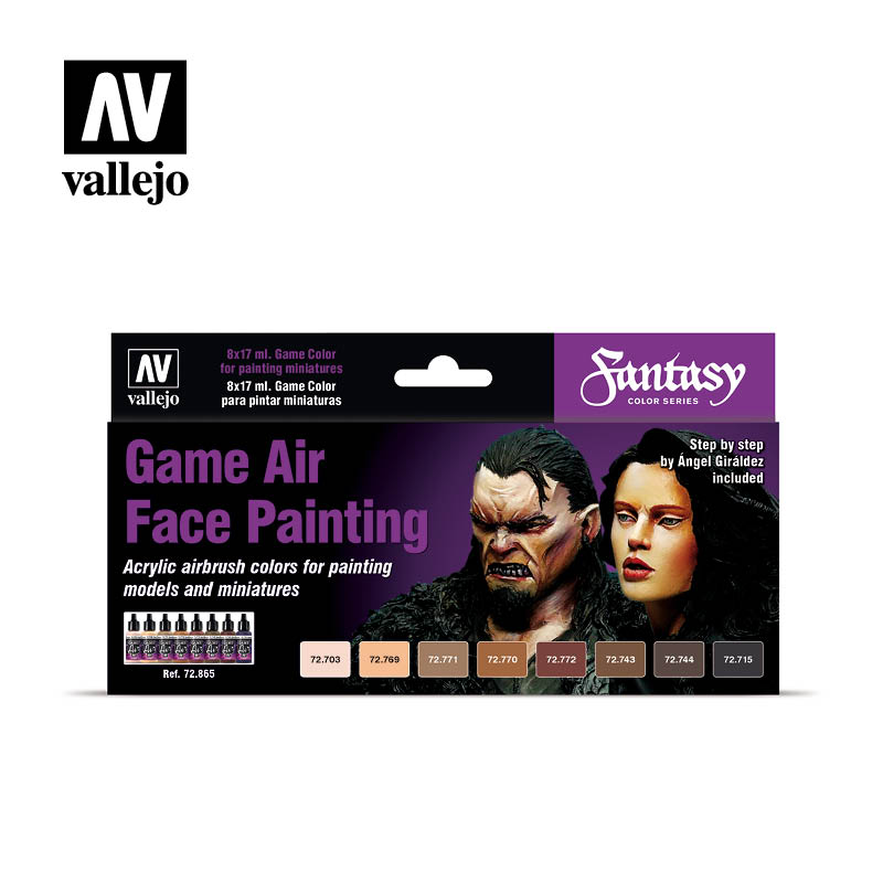 Vallejo Game Air Face Painting Acrylic Paint Set, 8x17 ml