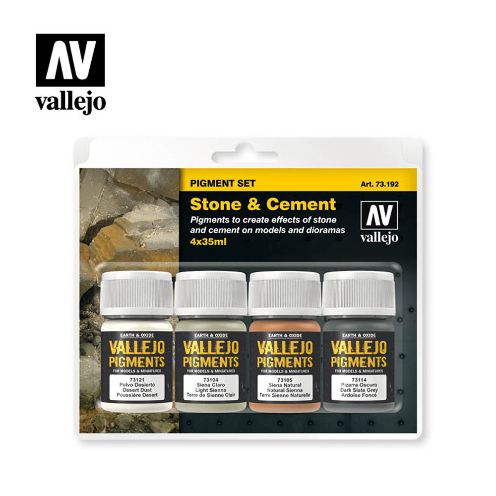 Vallejo Stone & Cement Pigment Set, 4x35 ml