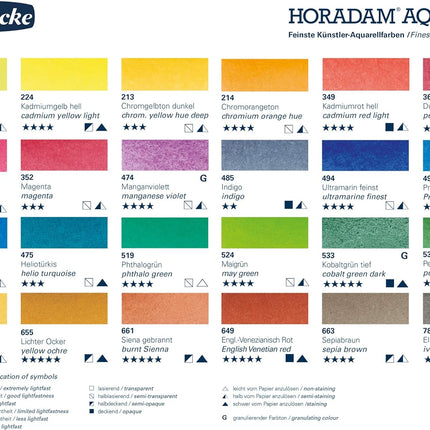 Schmincke Horadam Aquarell Set, 24 Colours, Half-Pan