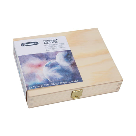 Schmincke Horadam Super Granulation Galaxy Watercolour Set in a Wooden Box, 5x15 ml