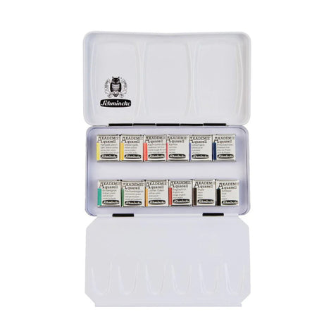 Schmincke Akademie Watercolour Set, 12 colors, Half-Pan